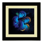 ArtX Multicolor Premium Bhagwan Radha Krishna Cosmic Love Painting With Frame 16 X 16 Inch