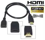 Iparn Black HDMI Male To Female Extension Cable 0.5 M