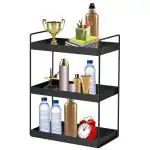 Rollyware 3-Tier Rack for Kitchen Storage, Sturdy & Space Saver, Multipurpose Space Saving Kitchen Organizer with Strong Built, Multifunctional Rack for Bedroom & Bathroom (3 tier)