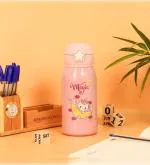 Femora Kids Magic Unicorn Water Bottle Hot & Cold Thermosteel Water Bottle for Kids Double Walled Vacuum Insulated Stainless Steel Bottle with Bag (550 Ml) (Pink)