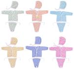 Kwitchy Newborn Baby Clothing Set Front Open Jhabla Shirts Nappies & Caps (Multicolour 0-6 Months) (Pack of 6)