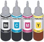 ANG Refill Ink for Use in Cannon Pixma E480 All-in-One Printer Ink Cyan, Magenta, Yellow & Black - 100 ML Each Bottle