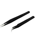 Pagkis Straight and Curved Stainless Steel Tweezers (Set of 2)