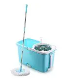 Aider Blue Plastic and Microfiber Master Clean Spin Bucket Mop