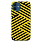 MobiEra Apple iPhone 12 Zip Zap Yellow Black Pattern Plastic Designer Printed Hard Case Cover