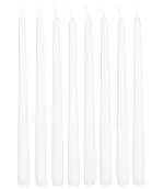 atorakushon Smokeless Scented Tall Taper Stick Candle for Home Decoration Diwali Puja Birthday Party Restaurant Spa Church Lighting White [Set of 8]