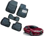 WolkomHome Car Mats Luxury Floor 3D Mat Carpets Black for Honda City Ivtec 2016