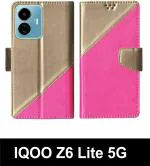 Sbms Iqoo Z6 Lite 5G Pink Artificial Leather Shock Proof Flip Cover