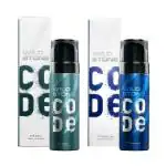 Wild Stone CODE Steel and Titanium Body Perfume for Men, Pack of 2 (150ml each)|No Gas Deodorant|Long Lasting Body Spray