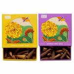 HELP US GREEN Natural Incense Fragrance Citronella and Lavender Dhoop Cones with Holder (80 pcs) | Havan for Pooja, Home & Festivals I Natural Guggal/Loban Original |Pack of 2 (40 Cones/pack)