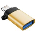 Crossvolt Gold Metal USB OTG Adapter Compatible With IOS 13 and Later, USB Female Support Connect USB Drive