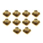 Diya Set of 10 with Ancient Golden Finish in Metal by Handicrafts Paradise - 2.2 inches