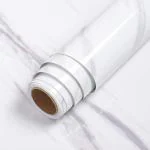 NAREVAL White Marble Wallpaper Furniture Kitchen Counter, Almirah, Tabletop, Wardrobe (60*200 cm)