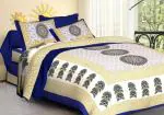 DEVIOUS 210 TC Cotton Double Jaipuri Prints Flat Bedsheet  (Pack of 1, Blue)