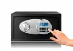 Ozone Black Digital Safety Locker for Home with Master User PIN Code Access and Auto Freeze Mode, 10 L
