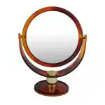 Scarlet Line Professional Round Double Sided Magnifying Makeup Mirror, Standing Vanity Dressing Mirror for Makeup with Stand_Shell Color
