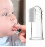 QinPin Baby finger toothbrush(Pack of 1) Silicone ultra soft oral hygiene non toxic tongue cleaner Ultra Soft Toothbrush