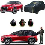 CARBLAZER Gun Metal Black Nylon Semi-Automatic Car Body Cover for Nissan Magnite