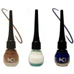 KINDED Royal Blue, Camel Brown and White Pearl Waterproof Smudgeproof Longlasting Liquid Eye Liner, 5 ml - Pack of 3