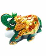 Zoltamulata Green Aventurine Gemstone Elephant Showpiece