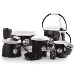 Tedemel Plastic Bucket, Tub & Mug Bathroom Set 12 pcs, Heavy Duty, Large Capacity (Black)