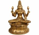 Idol Collections Brown Brass Large Goddess Lakshmi In Sitting Pose, Idol Collections Multicolor Paper Desk Table Calendar With Planner Corporate Series 2023 - 1518Datt, 23 X 22 Cm