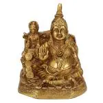 ARTVARKO Handmade Solid Brass Kuber Maharaj with Ma Laxmi Idol Statue - 6 inch