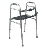 Kosmocare Premium Imported Light Weight Aluminum Height Adjustable Walker With Detachable Seat - Silver