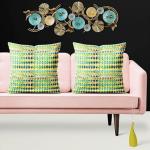 ArtzFolio Funky Triangle | Cushion Cover Throw Pillow Cover Case for Sofa & Living Room | Velvet Fabric | 20 x 20 inch (51 x 51 cms); Single Piece