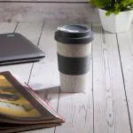 Red Butler Bamboo Fibre Travel Mug - tumblers 500 ml | eco-Friendly Unbreakable Reusable for Drinking Tea, Coffee, Juice etc | Home & Office use | (Grey Colour)