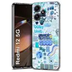 Fashionury Printed Back Cover Case Compatible for Redmi 12 5G Back Cover for Redmi 12 5G -D3085