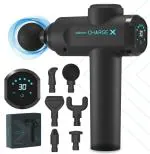 Caresmith Charge X Massage Gun with Touchscreen Display | True Percussion with Large Torque motor | 3300 strokes per min | 6 Heads for whole body | Deep tissue percussion body massager machine for pain relief | Massage Machine for Women & Men