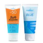 Fabbeu Bluelight Protection Cream And Sunscreen Spf 50 Hydrating Sun Cream Gel, 100 G Each (Combo Of 2)