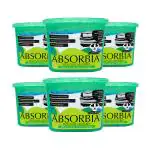 Absorbia Moisture Absorber & Odour Buster with Activated Charcoal | Pack of 6 (600ml Each) | Dehumidier for Wardrobe, Cupboards & Closets | Fights Against Mould, Fungus & Musty smells