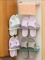 MyHomesWorld Portible 3-in-1 Wall-Mounted Slippers Storage Organize Shoes Rack Hanging Shelf Towel Racks Holder Shoes Organizer