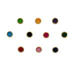 Comet Busters Round With Golden Beads Border Multicolor Bindi For Women (6 mm) (BIN104) Pack of 1