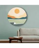The Artment your artistic apartment Matte Finish Multicolor Round Canvas Wall Decor 40 cm