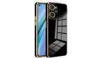 Rakulo Oppo A76 Electroplated Chrome 6D Back Case Cover |Camera Protection|Shock Proof|Slim Fit (Black)