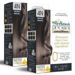 Aequo Organic Dermatologist Recommended Permanent Cream Hair Color Kit 4N Cafe Medium Brown 160ml (pack of 2)