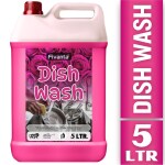 Fivanta Dishwash Liquid 5 Liter Pink Removes Tough Grease, Soft on Hands | Plant-Derived Actives | Safe for Baby & Pet Utensils