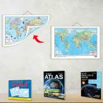 GOWOO WORLD POLITICAL - MAP PRACTICE BOOK, BOOK OF OUTLINE MAPS WORLD, 2 IN 1 WORLD POLITICAL AND PHYSICAL MAP IN ENGLISH and SCHOOL ATLAS (ENGLISH) - MAPLITHO | Pack of 2 Books + 2 in 1 Chart + 1 Atlas