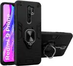 Lenient Xiaomi Redmi 9 Prime Black Rubber and Plastic Ring Case Back Cover