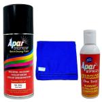 APARSPRAY Automotive Spray Paint Sw. Grey - 225ml, One step rubbing and polishing compound(100 gms), microfiber cloth Blue (350 gsm), Compatible For Tractor.