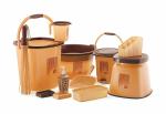 Liza Opera Plastic Bucket, Tub & Mug Bathroom Set 11 Pcs, Heavy Duty, Large Capacity (Brown)