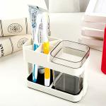 VMITRA 1 Cup Toothbrush Toothpaste Stand Holder Bathroom Storage Organizer, Plastic