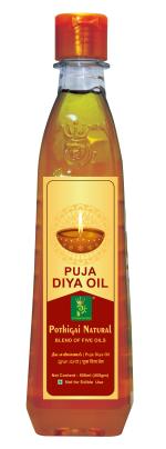 Pothigai Natural Pancha Diya Oil / Lamp / Pooja / Deepam Oil /Less Smoke | Chemical free | Unscented | Quality ingredients /Blend of sesame .coconut,mahua,ghee ,castor -500ml