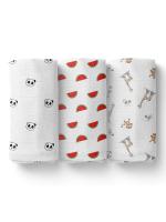 Moms Home Organic Cotton Baby Muslin Swaddle Mix (Multicolour, 100 x 100 cm) - Pack of 3