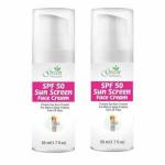 Green Heavens Sunscreen SPF 50 For Men & Women, Suitable for Oily Skin Sweat Proof (50 ml) - Pack of 2