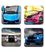 Whats Your Kick Car Lover Lamoborghini Cars Design Printed Set of 4 Coaster With Metal Stand
