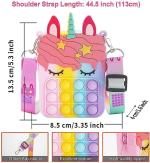 Best Combo - Pop it Fidget Notebook, Pop it Fidget Zipper Closer Pencil Pouch, Pop it Fidget Unicorn Sling Bag Best Gift Combo Stress Relief (Pouch and Sling Bag Unicorn)